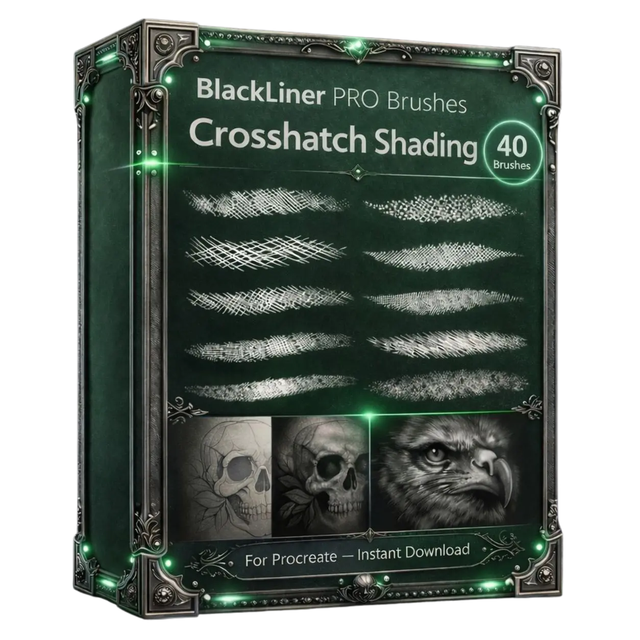 BlackLiner PRO Brushes – Crosshatch Shading (40 Brushes)
