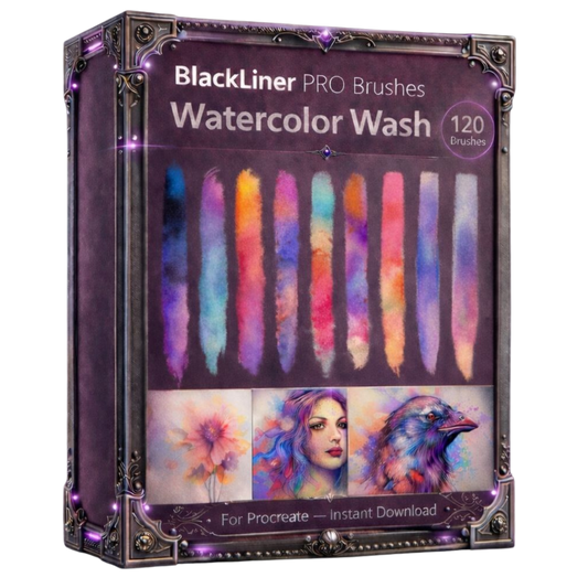 BlackLiner PRO Brushes – Watercolor Wash (120 Brushes)