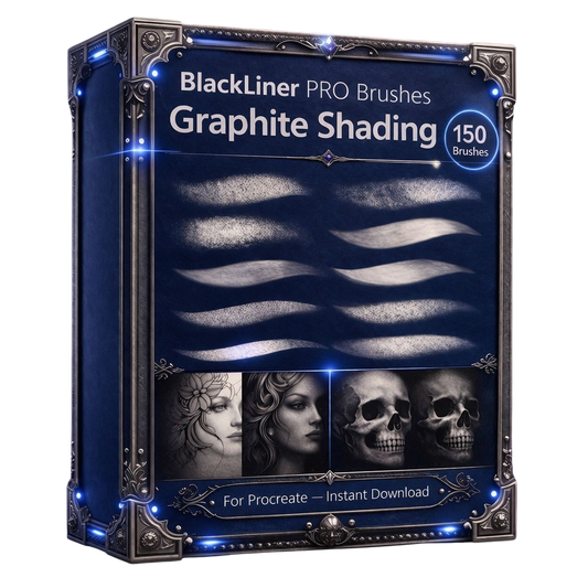 BlackLiner PRO Brushes – Graphite Shading (150 Brushes)