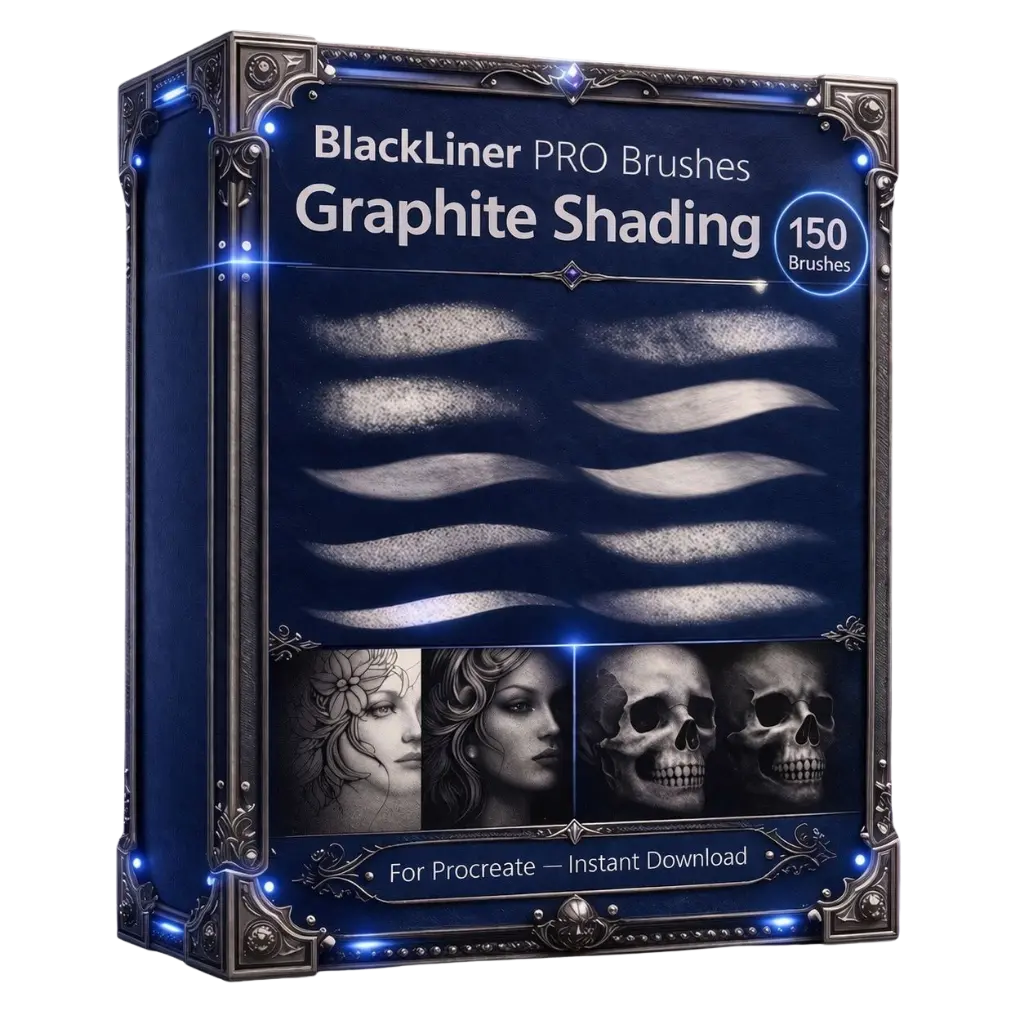 BlackLiner PRO Brushes – Graphite Shading (150 Brushes)